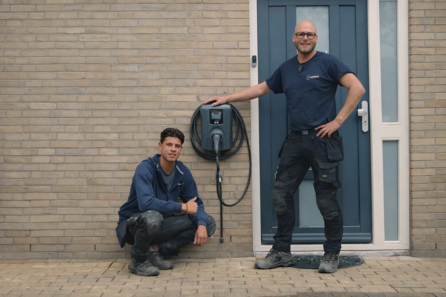 ChargeCars monteurs installeren laadpaal voor Volvo-rijder